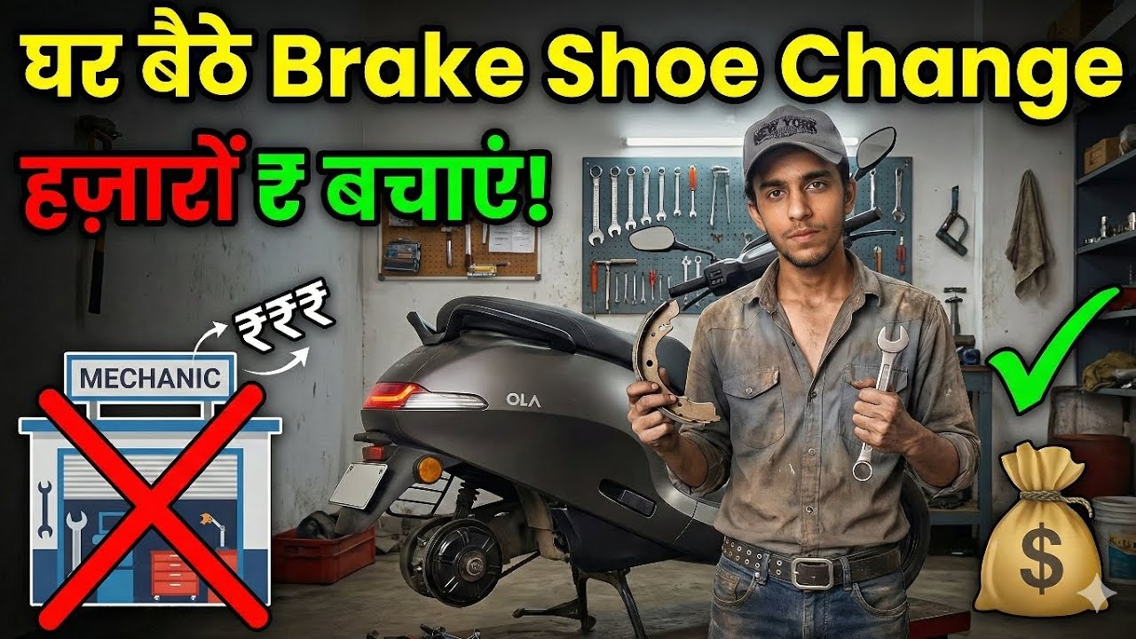OLA SCOOTY BRAKE SHOE CHANGE KAISE KARE GHAR BAITHE #viralvideo #automobile #ev #shortsvideo #ola 