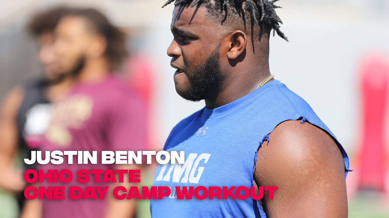 Justin Benton: Four-star defensive end learns from Larry Johnson at Ohio State workout