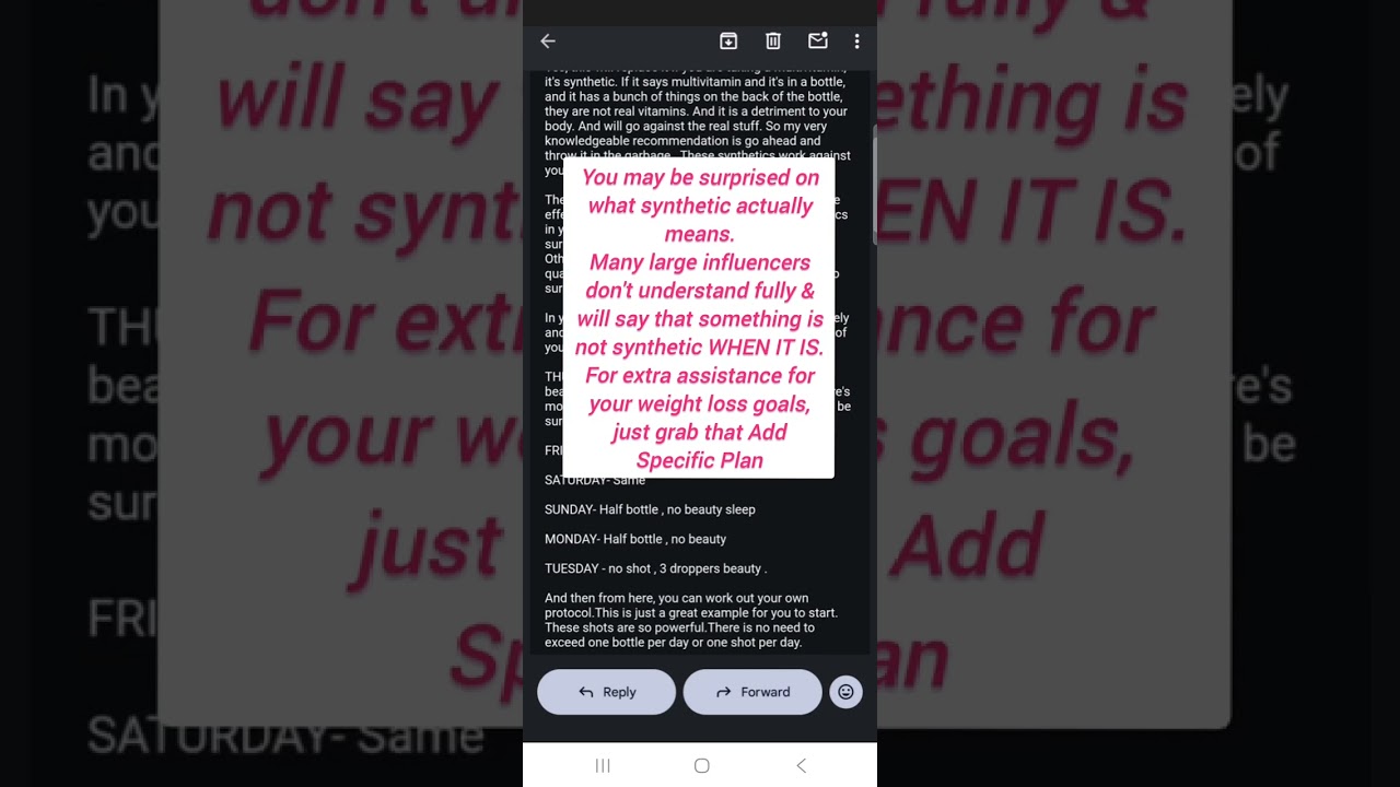 Synthetics~ Optimized minerals, Microingredients & Real multi vitamins..