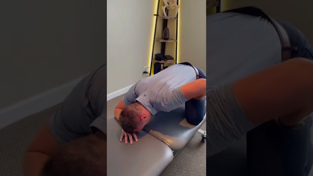 Child’s pose breathing for low back tightness