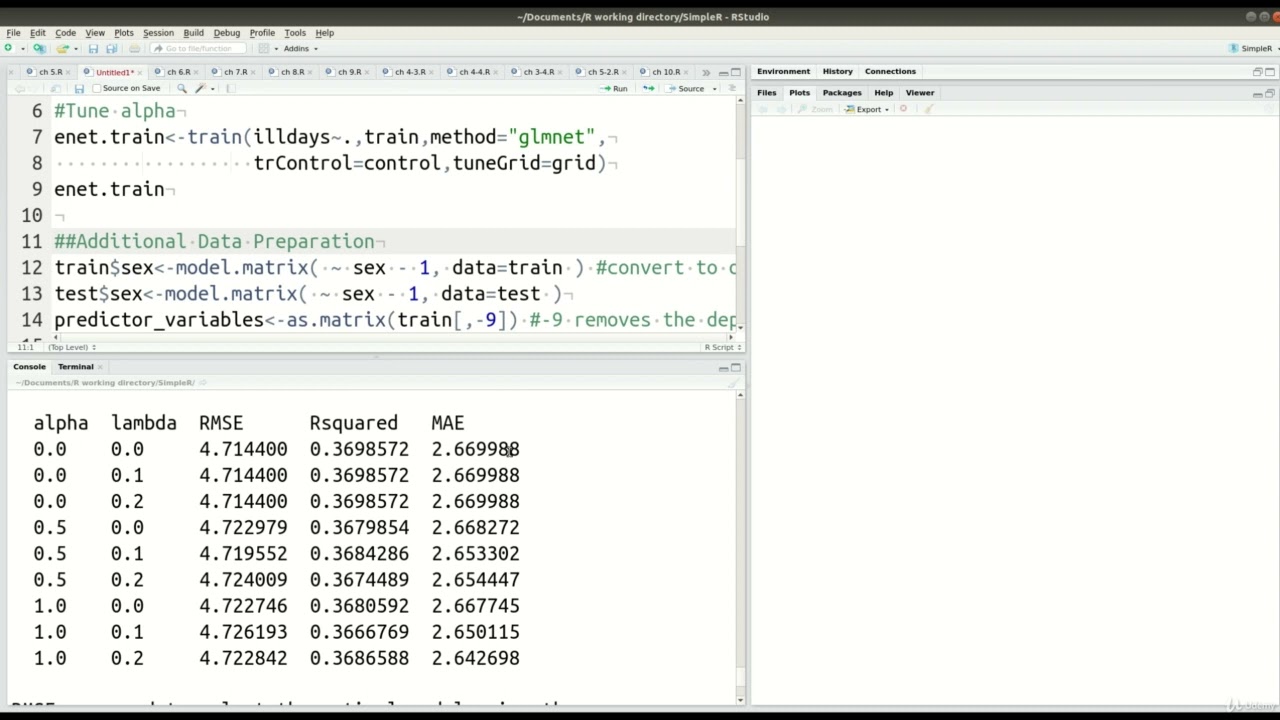 Elastic Net Model Development