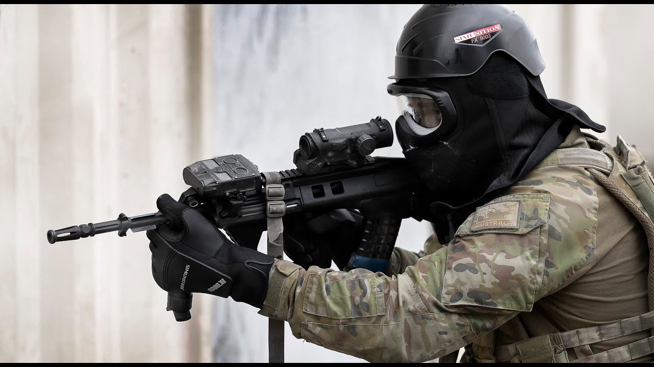 Infantry commander urban training at Singleton.