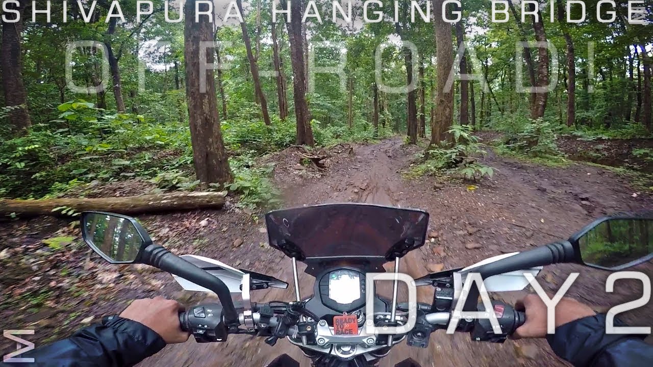 Entering the WESTERN GHATS | Shivapura Hanging Bridge | Offroad | DAY2-Monsoon Ride | KTM DUKE 200