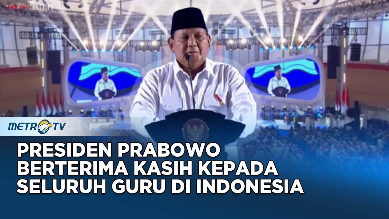 [FULL] Pidato Prabowo di Puncak Hari Guru Nasional 2024