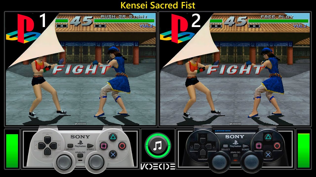 Kensei Sacred Fist (PlayStation vs PlayStation 2) Real Hardware Comparison