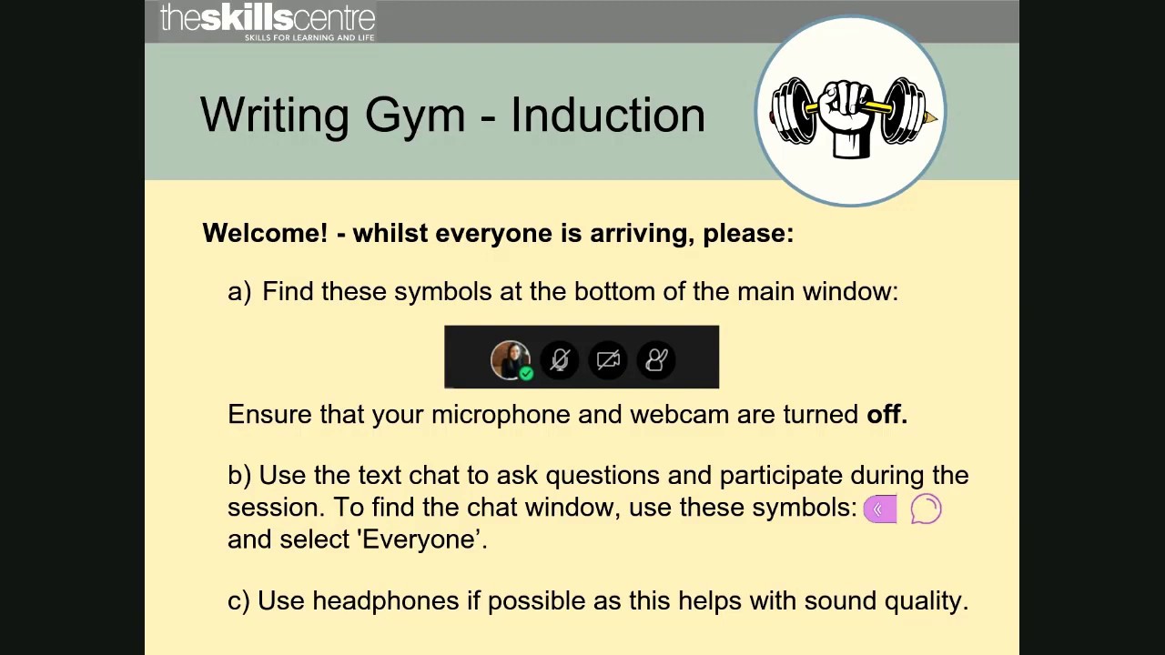Writing Gym induction