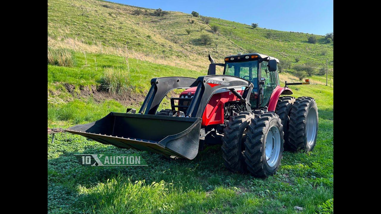 MASSEY FERGUSON 8450 MFWD TRACTOR Westendorf FM570 Loader 2008 10X AUCTION  AuctionTime/TractorHouse