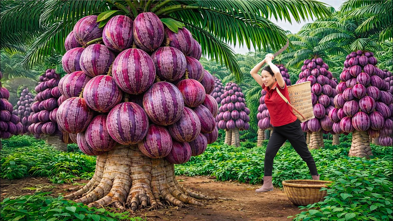 Harvest Strange Wild Passion Fruit Clinging to Tree Trunks | Fresh Smoothie Sells Out Fast at Market