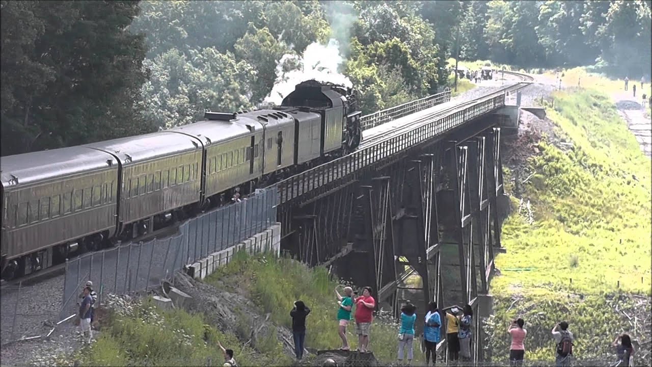 The 765 Nickel Plate Steam Passenger Train passing through Letchworth Park!