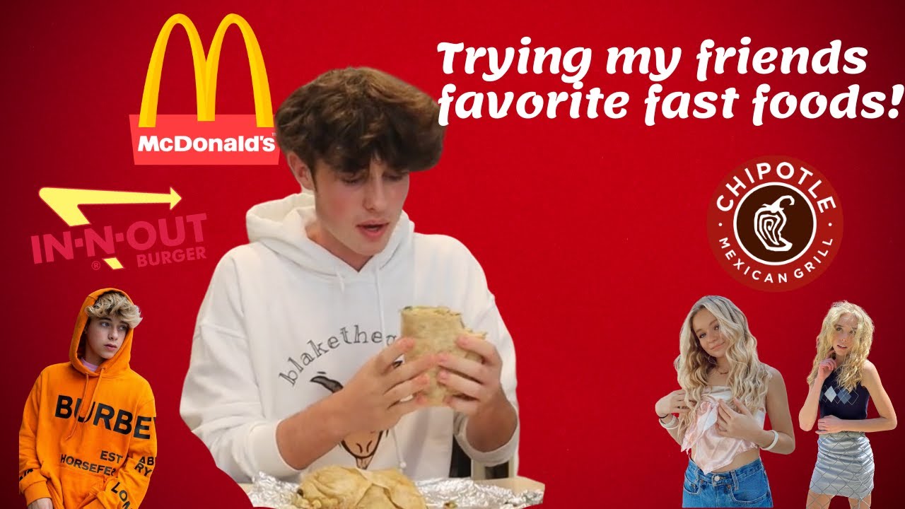 Trying My Friends Favorite Fast Food Things *funny* | Blake Manning