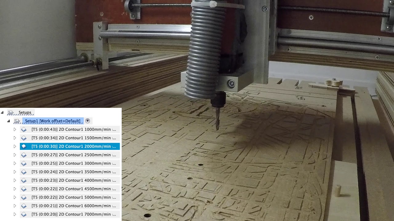 Different Cutting Feedrates Fusion360 with a 6mm bit