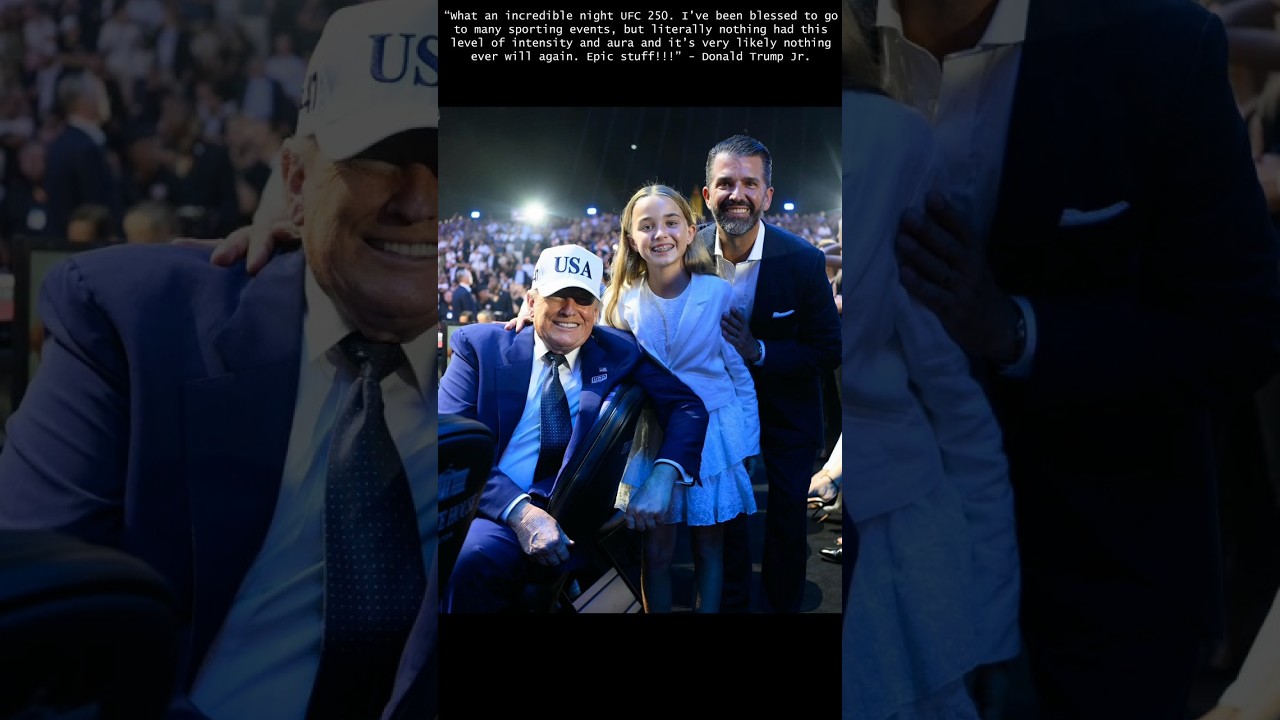 Donald Trump Jr. and Bettina Trump at UFC Freedom 250 with other Trump family members