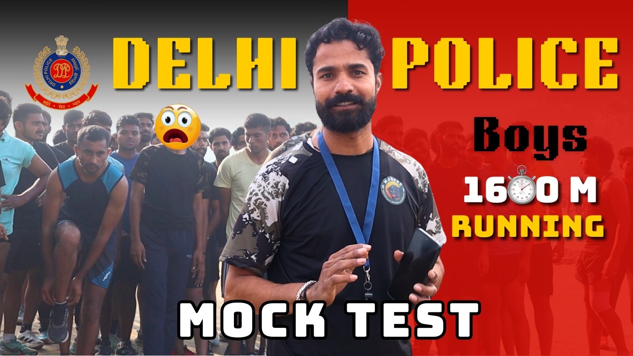 ⏱️🔥 1600 Meter Boys Running Mock Test 😡 || Delhi Police Physical Training || #1600m , #running