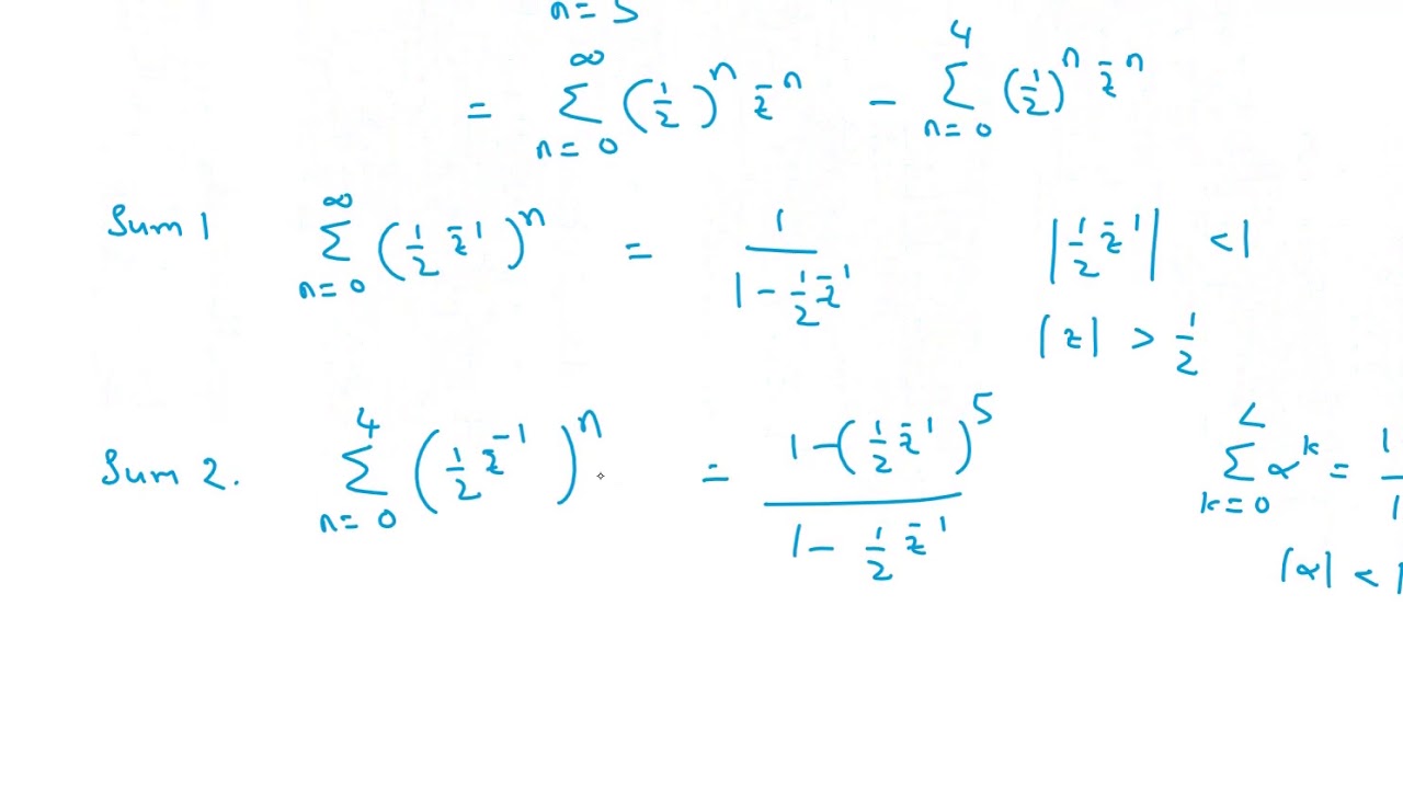 z transform of a truncated infinite series
