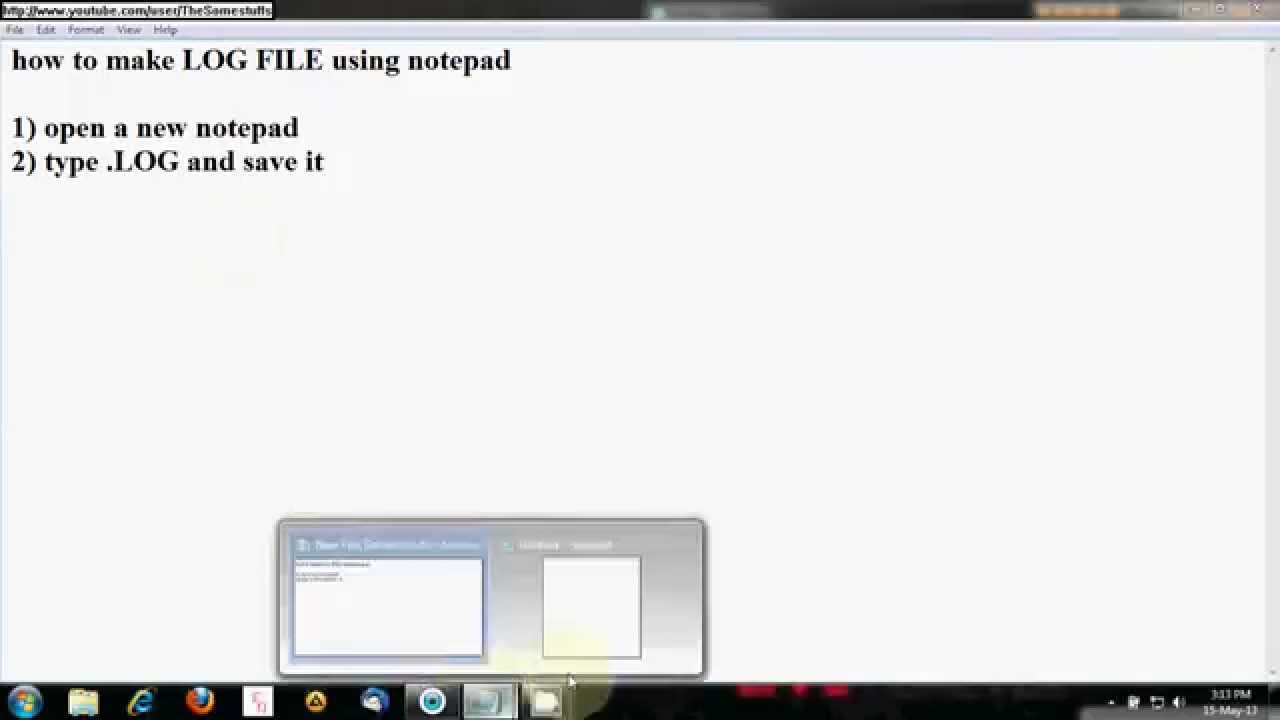 how to make log file using notepad