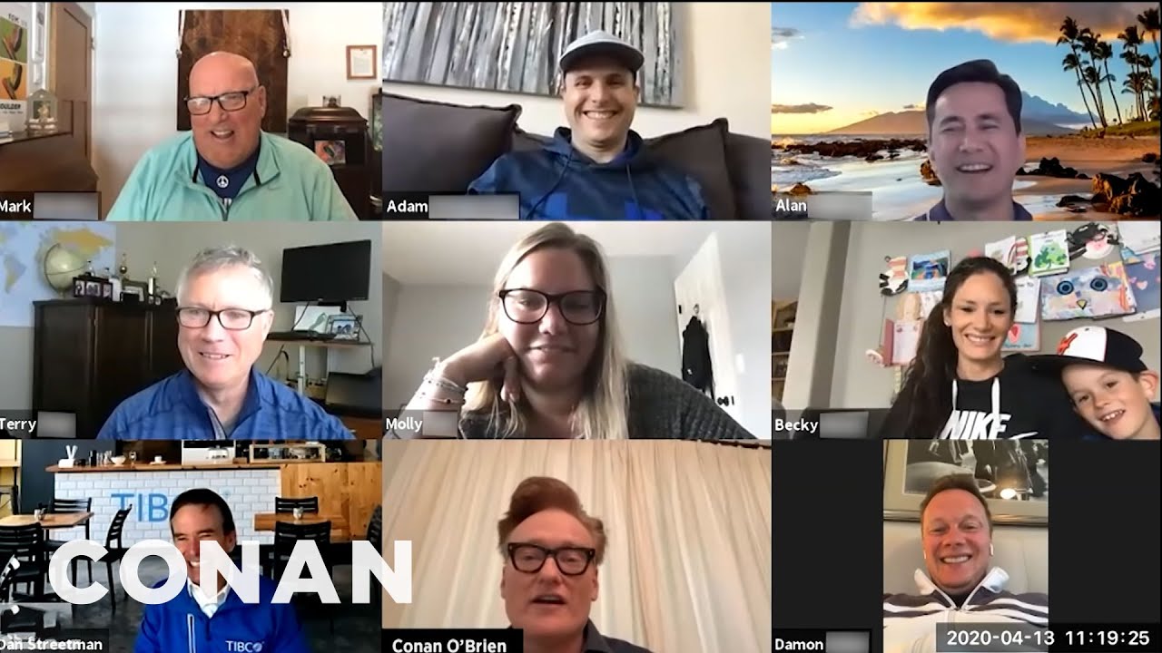 Conan Crashes A Zoom Meeting | CONAN on TBS