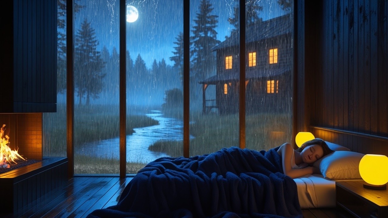 Relaxing Rain and Thunder White Noise in Car for Deep Sleep and Mind Reset
