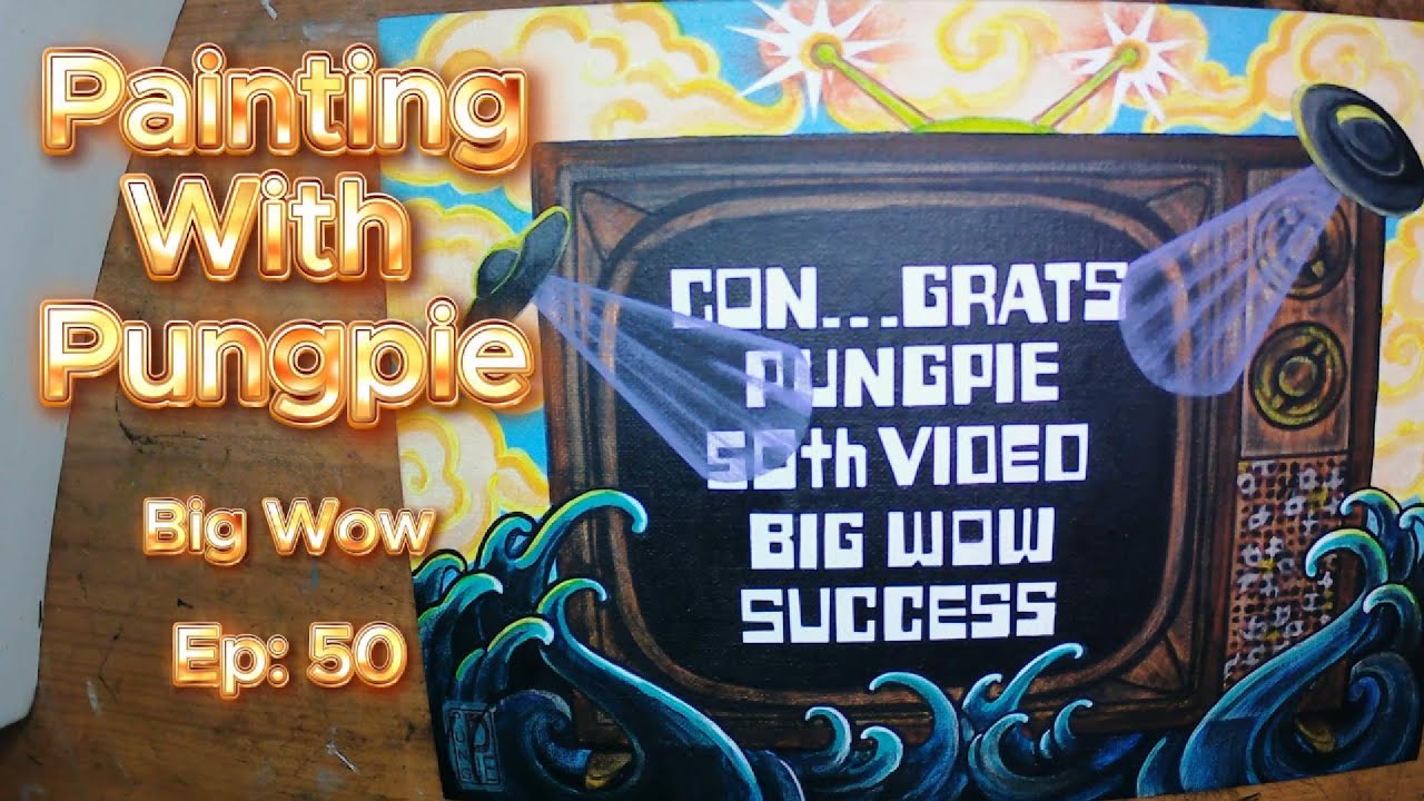 Big Wow UFO TV Splashing wave tsunami painting
