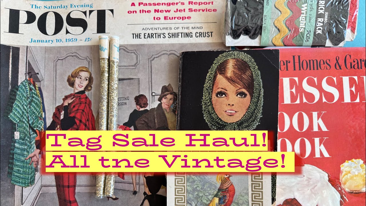 Amazing Vintage Tag Sale Haul: Sewing Patterns, Midcentury Furniture, Junk Journal Items