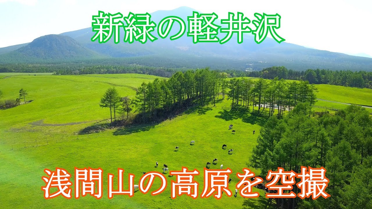 【ドローン空撮 4K】『新緑の軽井沢 浅間山周辺の高原を空撮』長野 観光名所 [Fresh green Karuizawa,Sightseeing spots in Japan]
