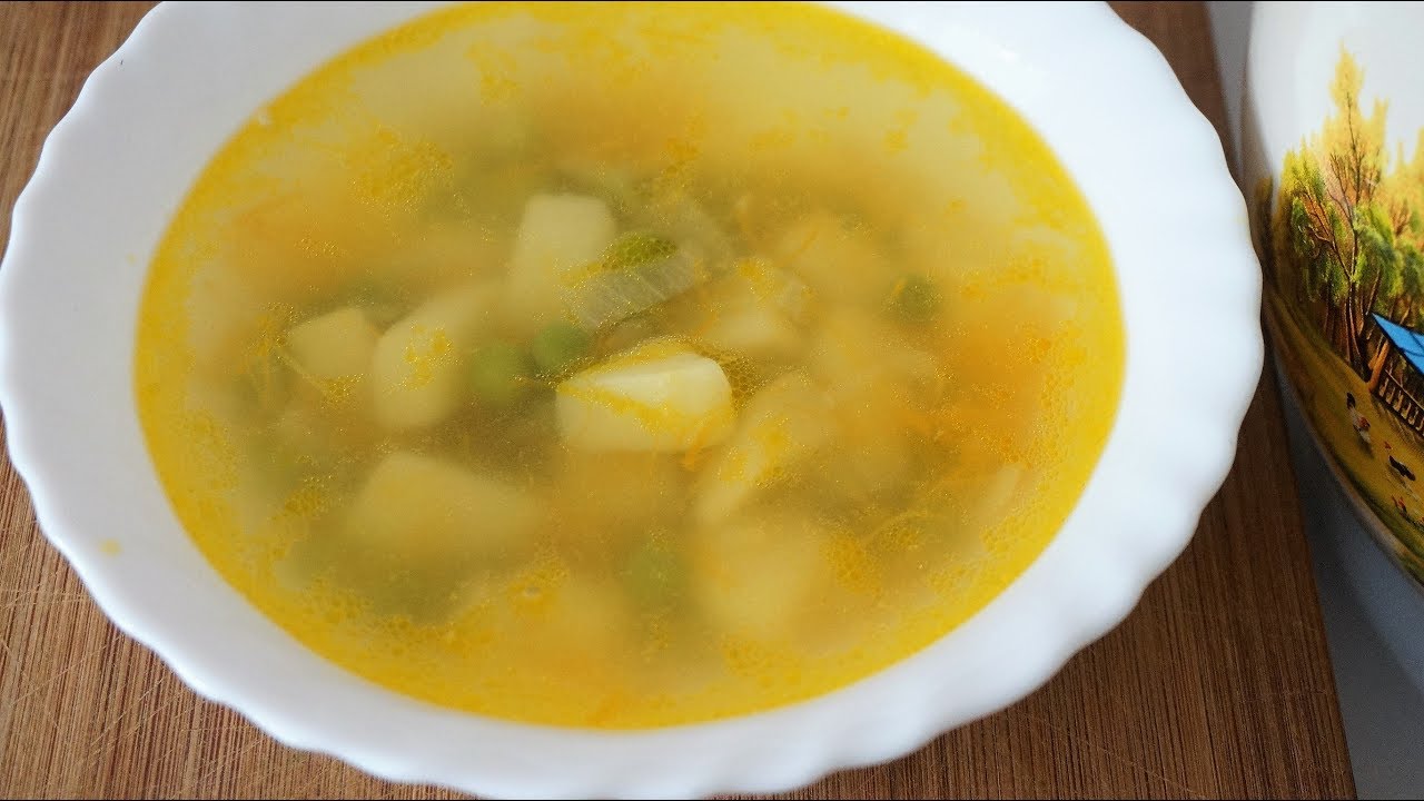 СУП постный с зеленым горошком/Soup with peas