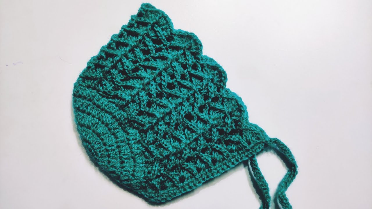 crochet baby bonnet ,crochet cap or crochet hat for 1to 2 year ..