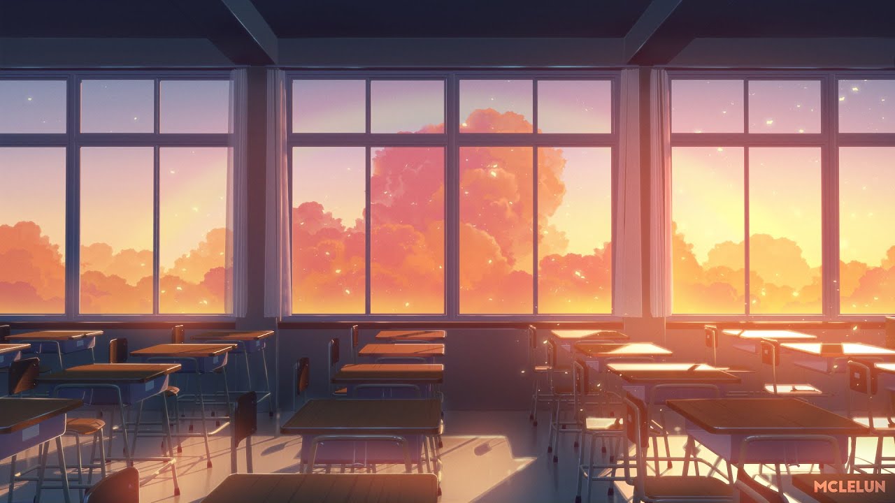 Anime Classroom Painting - Photoshop + Blender3D