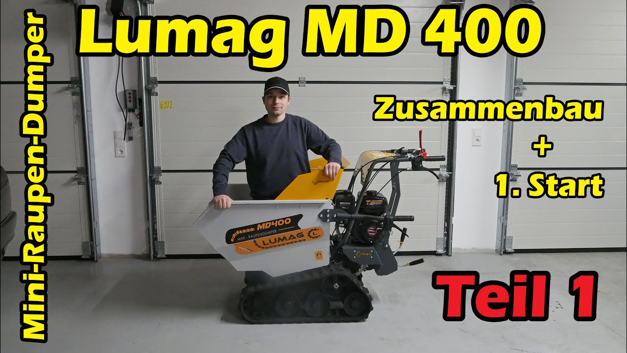 Сборка и ввод в эксплуатацию мини-гусеничного самосвала Lumag MD 400, часть 1