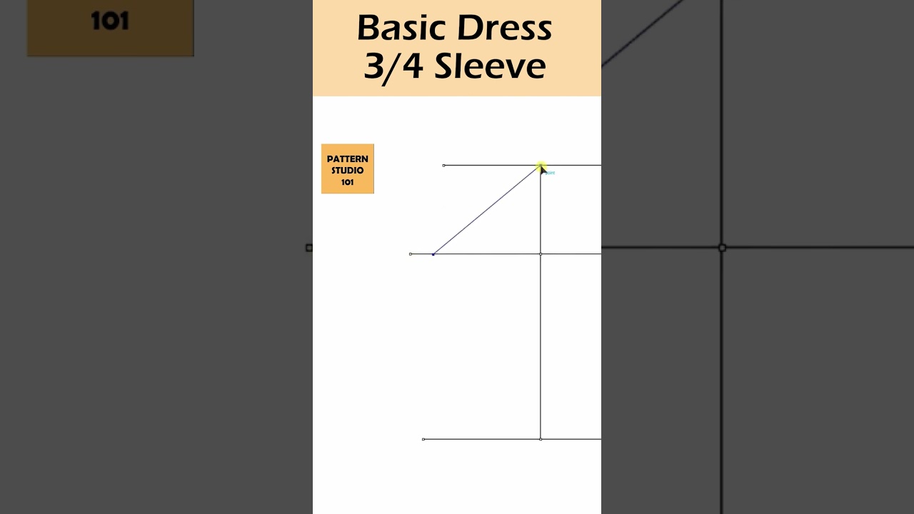 Sleeve Pattern Making from Scratch for This Low Waist Dress _3/4 Length & No Dart_#short
