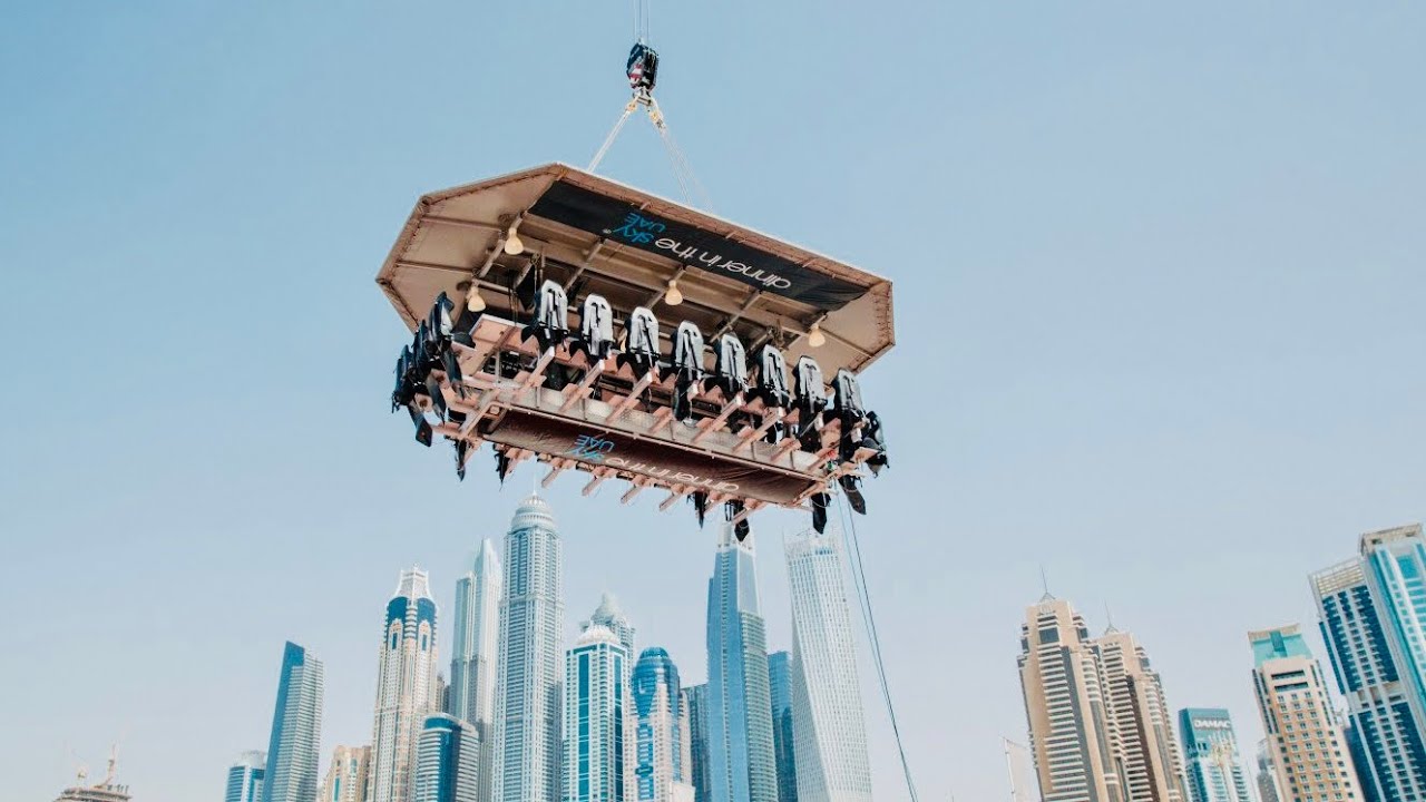 Dinner in the sky Dubai #dinnerinthesky #dubai #dinner