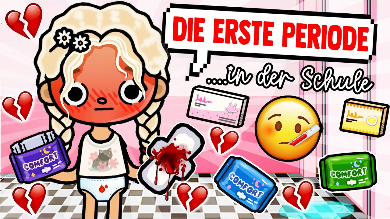 PART 1🩸 DAS ERSTE MAL 😳 ICH BEKOMME MEINE PERIODE IN DER SCHULE 🩸TOCA BOCA STORY MIT STIMME 🎤