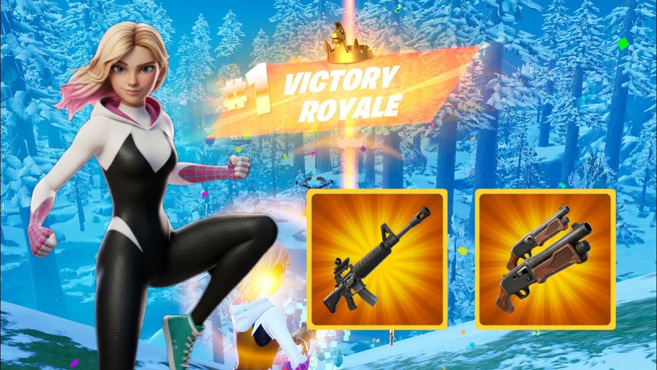 8 Elims! Battle Royale Zero Build as Spider-Gwen using Deadeye AR & Twin Hammer Shotguns!