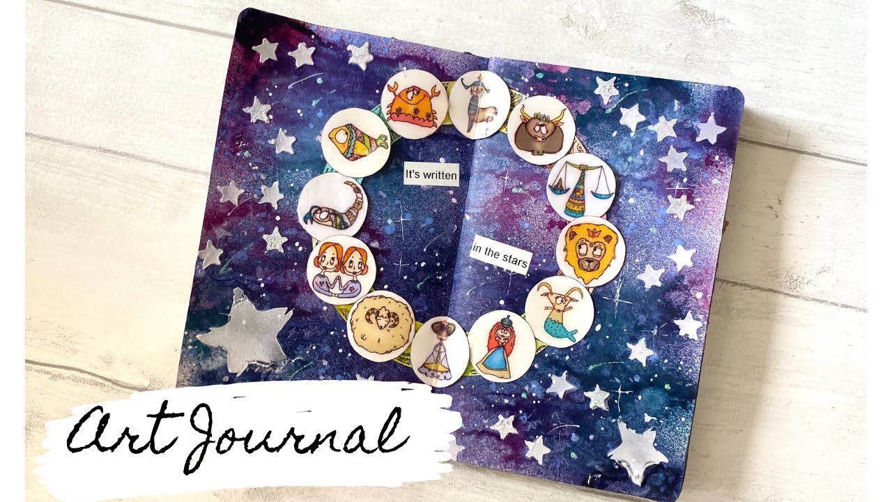 Mixed Media Art Journal: Galaxy Sky Tutorial
