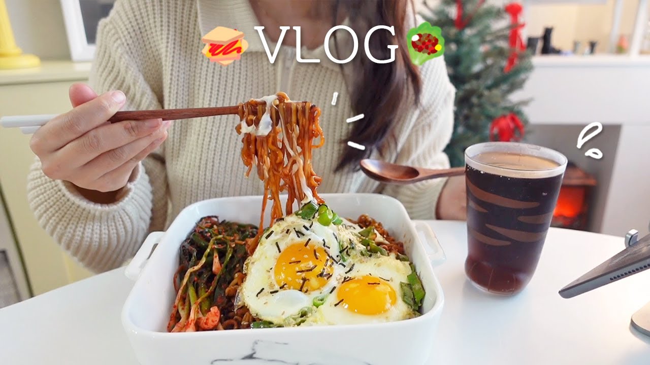 SUB) Сделать молодой радиш кимчи.🥬 жареный креветки kimbap🍱 и Лукола пицца хлеб 🍕