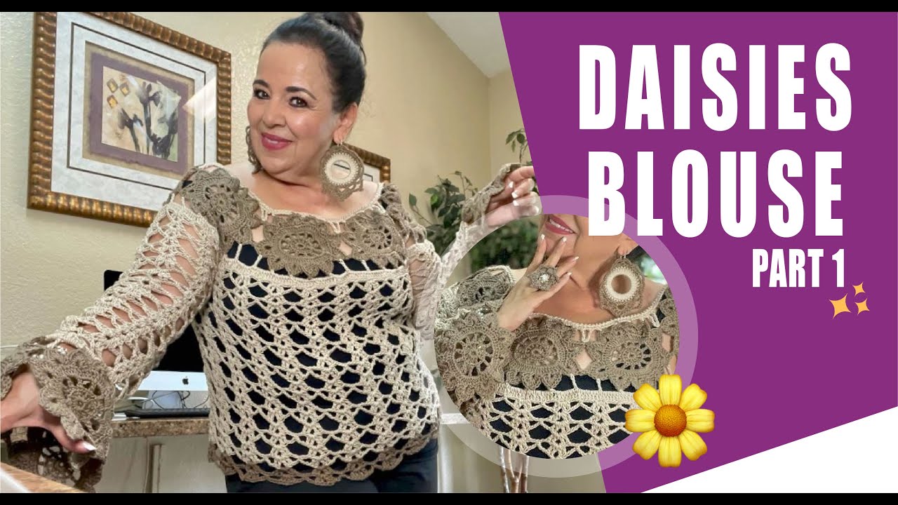 (P1) Daisies Blouse / How to crochet - EASY AND FAST - BY LAURA CEPEDA