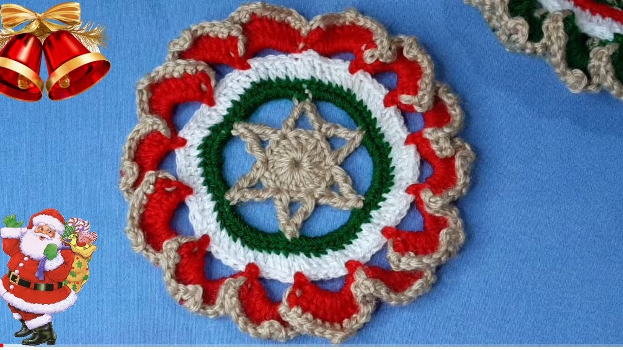 Hermosos Posavasos Estrella  de David, Navideños a Crochet o Ganchillo, fáciles, paso a paso😍