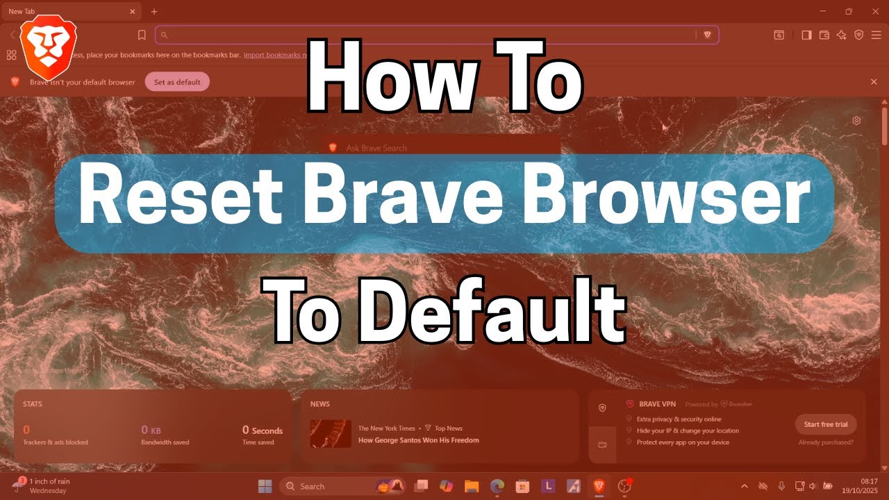 Как сбросить настройки браузера Brave до значений по умолчанию (полное руководство)