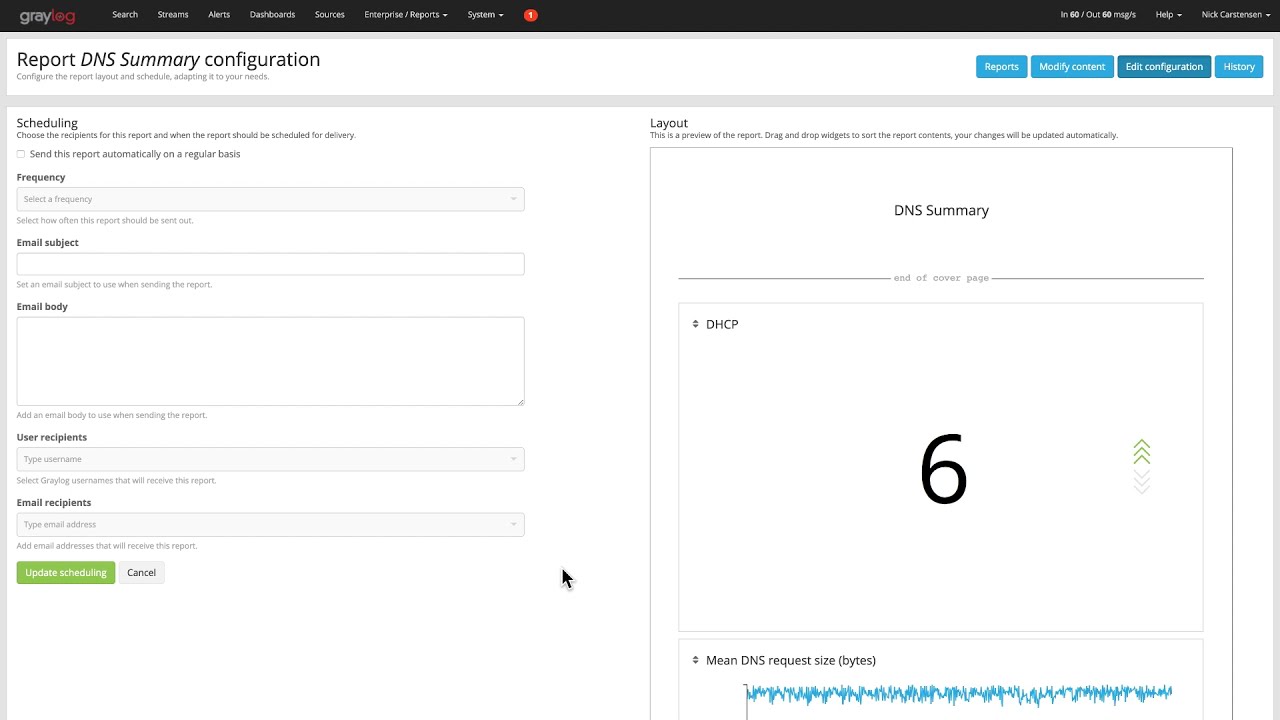 Graylog 3.0 - Reporting