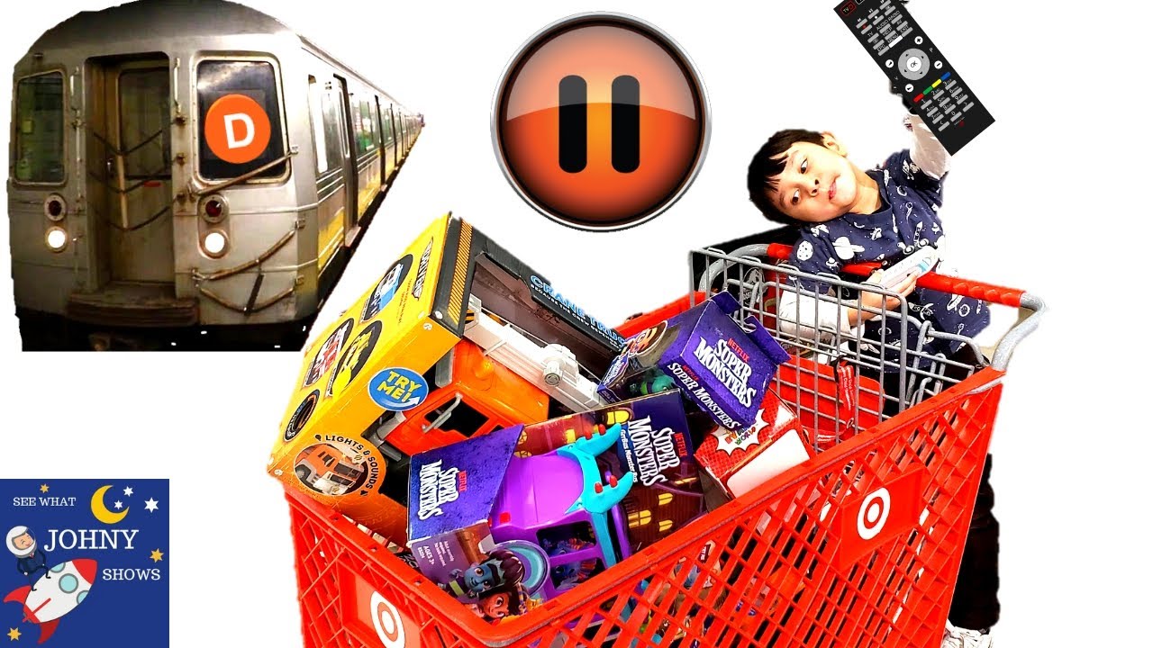 Pause Challenge on MTA SUBWAY TRAIN & Target With Johny