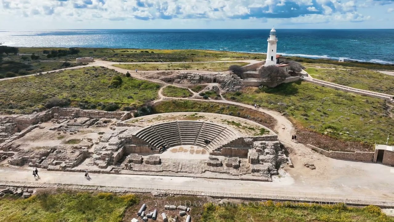 The Archaeological Park of Paphos , &Alpha;&rho;&chi;&alpha;&iota;&omicron;&lambda;&omicron;&gamma;&iota;&kappa;ό&sigmaf; &Chi;ώ&rho;&omicron;&sigmaf; &Nu;έ&alpha;&sigmaf; &Pi;ά&phi;&omicron;&upsilon; / Cyprus aerial