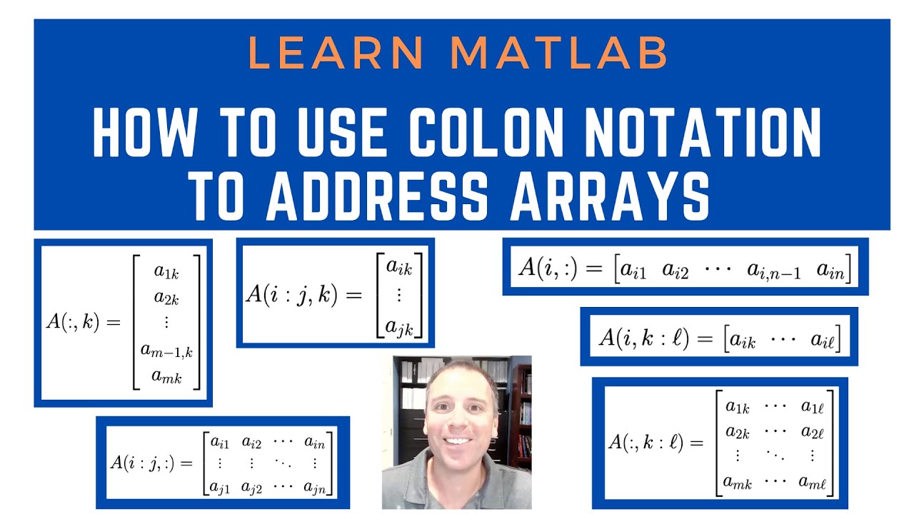 How to use colon notation to address arrays