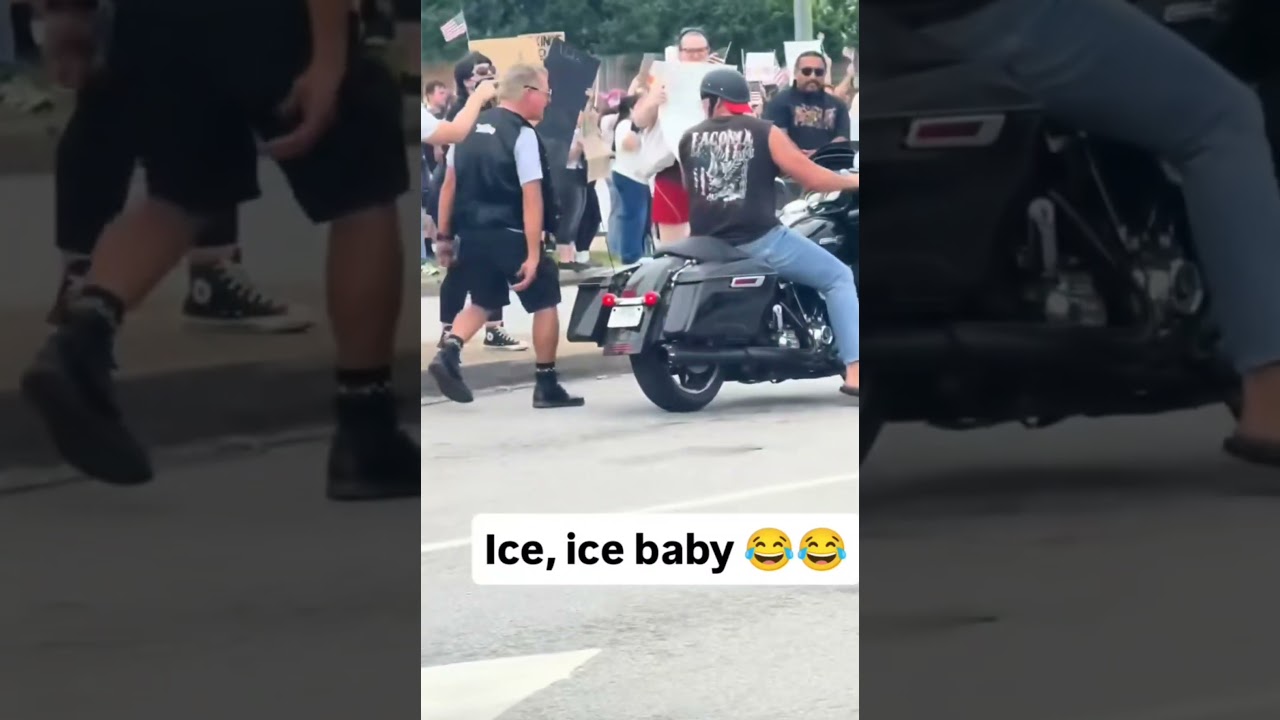 MAN TROLLS ICE PROTESTERS WITH ICE ICE BABY SONG! 🤣 🤣 🤣 