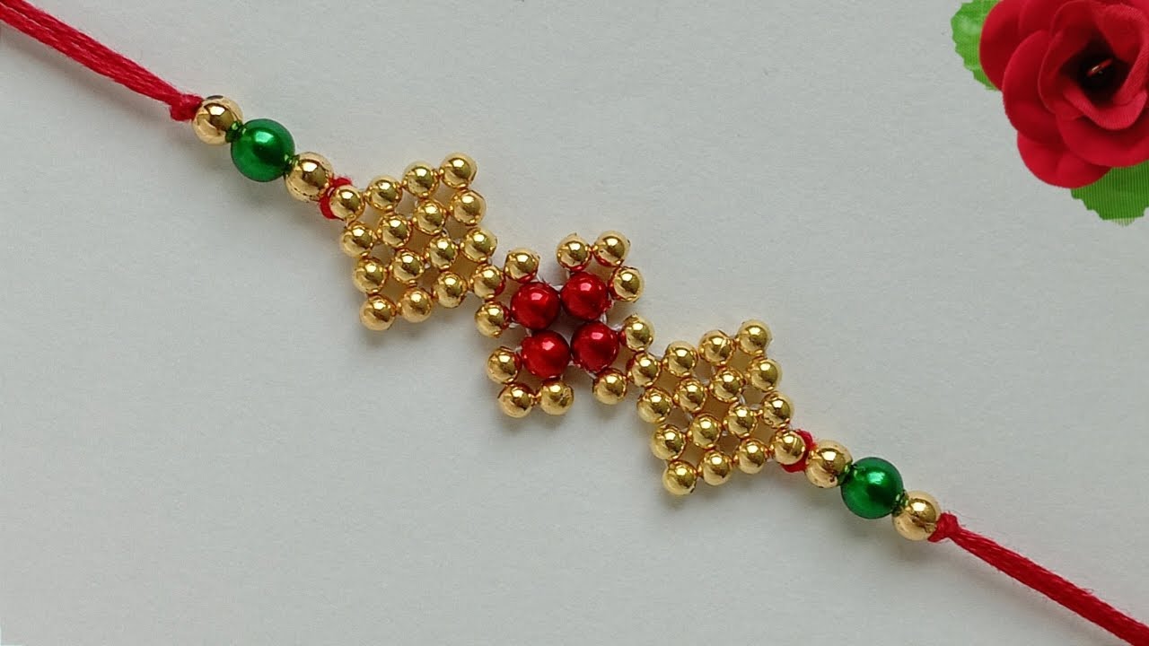 Rakhi making || How to make rakhi at home || Homemade rakhi ideas || DIY || Handmade pearl rakhi
