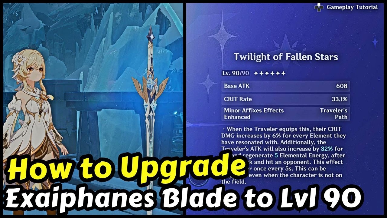 How to Upgrade Cryo MC Exaiphanes Blade to Lvl 90 | Genshin Impact 7.0 Snezhnaya