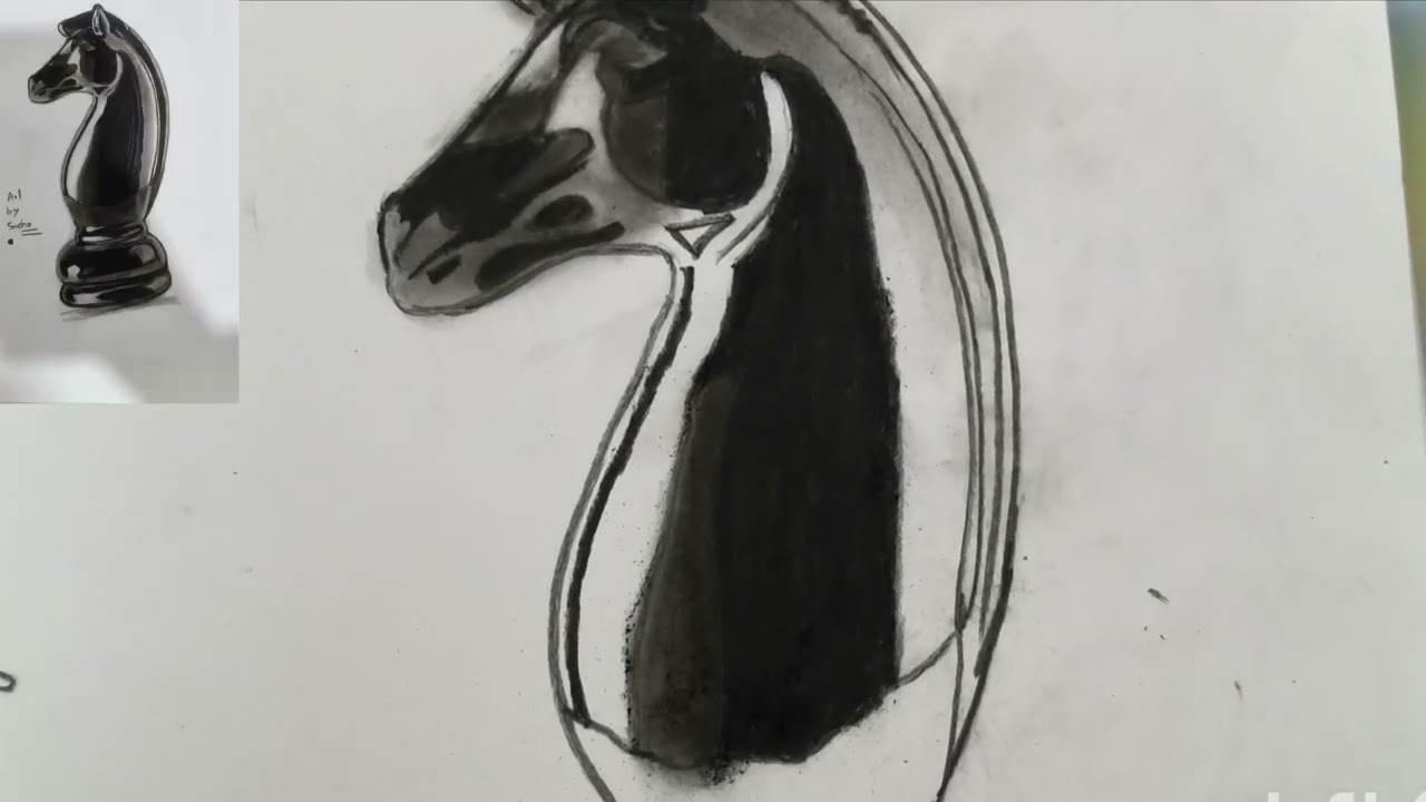 Charcoal drawing easy for beginners #art #charcoalart 