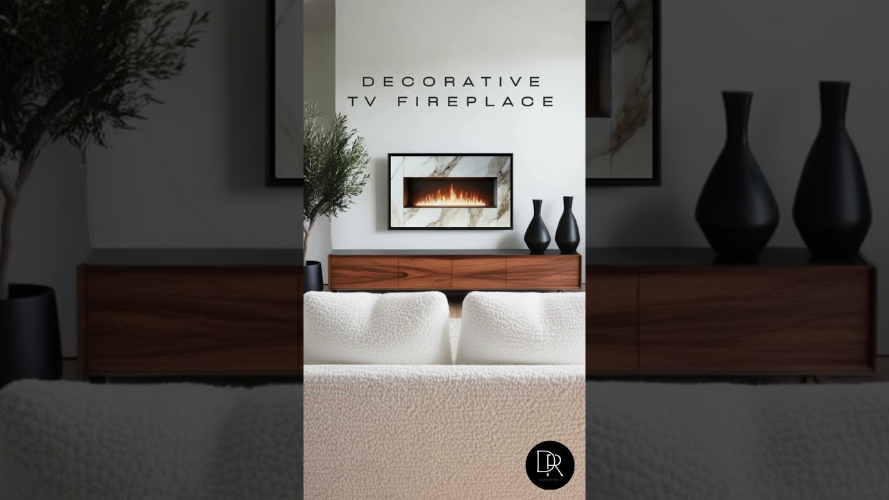 Decorative TV Fireplace #homedecorideas #fireplacescreensaver #tvwallideas