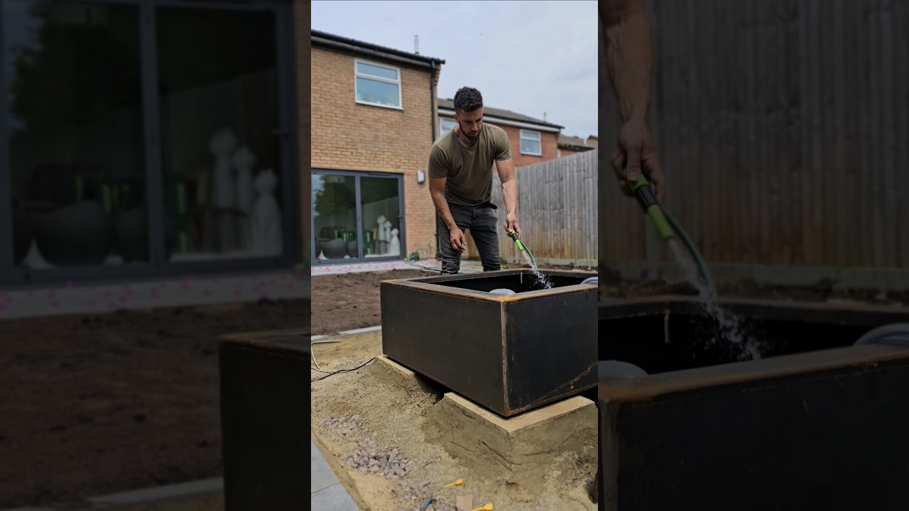 Love this water table, simple and easy to install #gardendesign #gardenfeature #waterfeatures