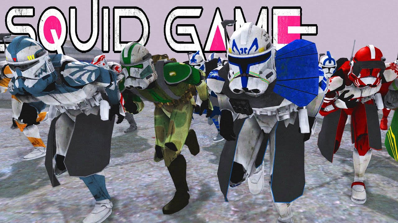 Squid Game w/ ALL Clone Commanders! ~ Red Light Green Light - Men of War: Star Wars Mod