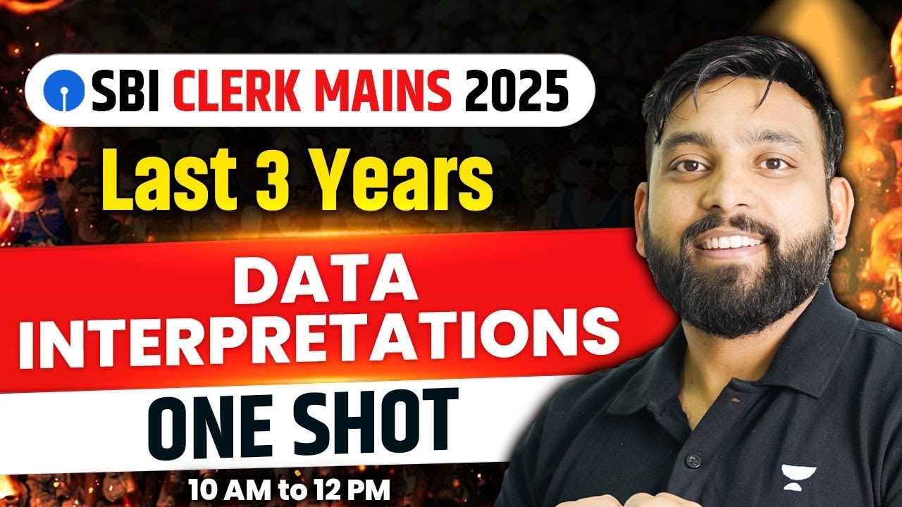 SBI Clerk Mains 2025 | Last 3 Years Clerk Mains Level DI | One Shot | Live 10 am