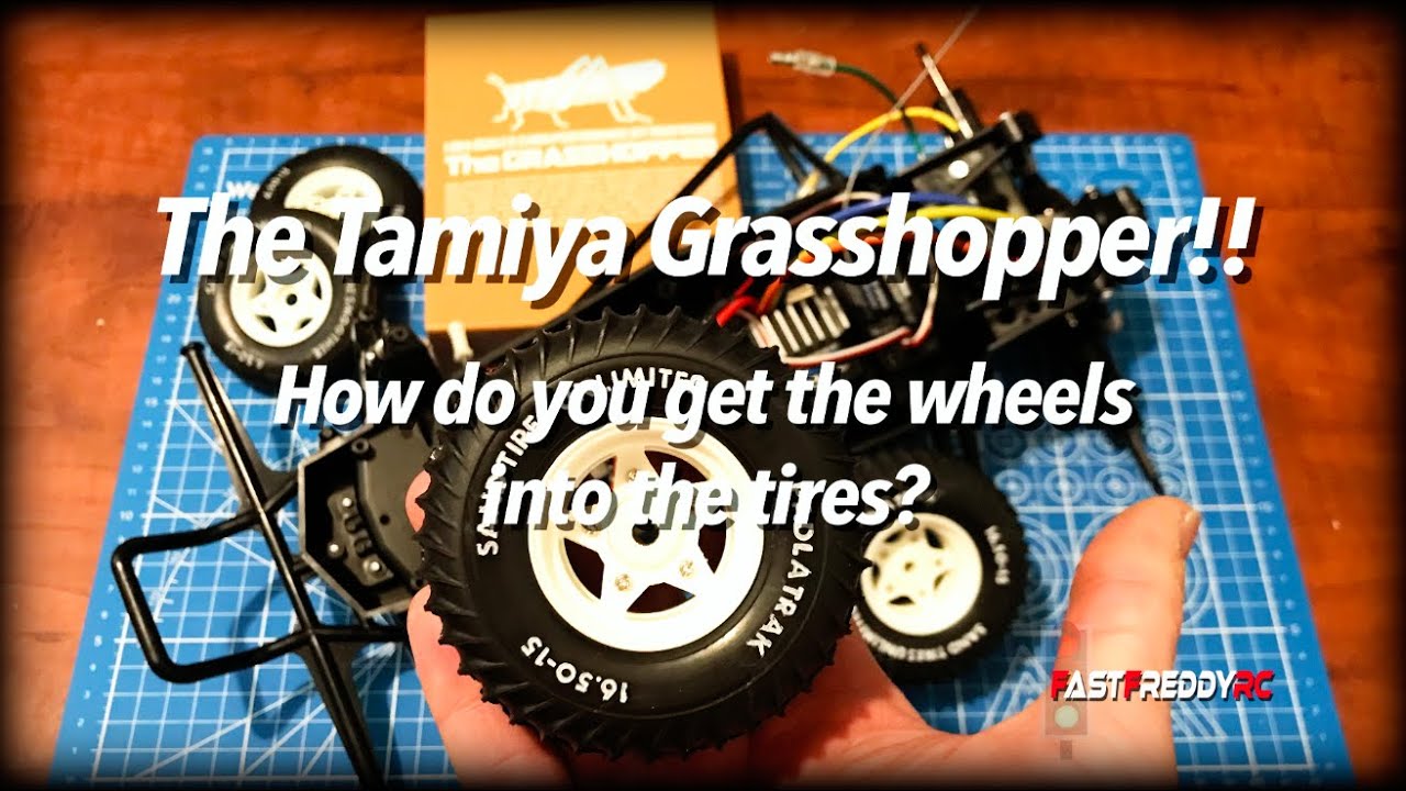 How do you fit the Tamiya Grasshopper Wheels into the tires?